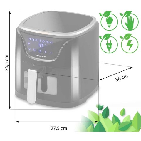 Frytkownica beztłuszczowa Air fryer BD-652 czarno-srebrna Frytkownica beztłuszczowa Air fryer BD-652 czarno-srebrna