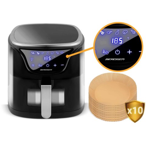 Frytkownica beztłuszczowa Air fryer BD-652 czarno-srebrna Frytkownica beztłuszczowa Air fryer BD-652 czarno-srebrna
