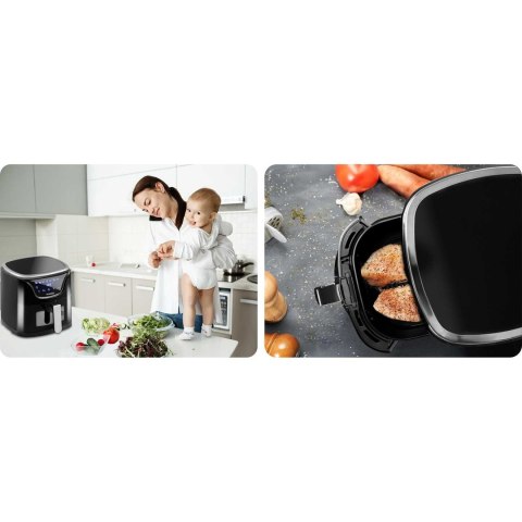 Frytkownica beztłuszczowa Air fryer BD-652 czarno-srebrna Frytkownica beztłuszczowa Air fryer BD-652 czarno-srebrna