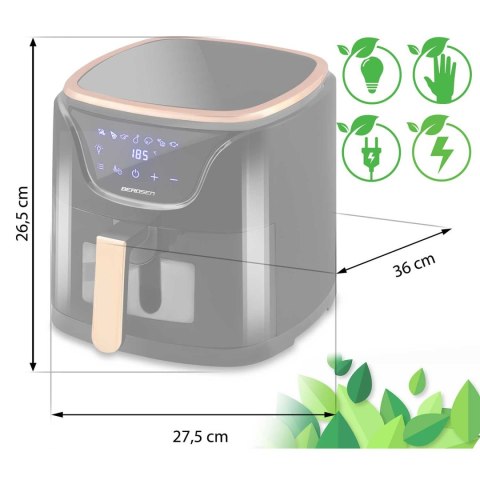 Frytkownica beztłuszczowa Air fryer BD-652 czarno-złota Frytkownica beztłuszczowa Air fryer BD-652 czarno-złota