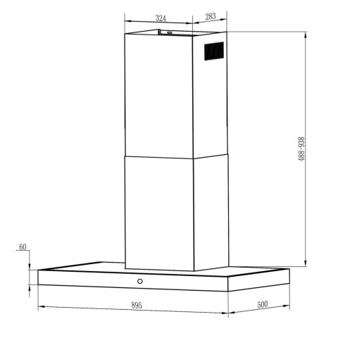 Okap kuchenny 90 cm Czarny Berdsen BT-218 Okap kuchenny 90 cm Czarny Berdsen BT-218
