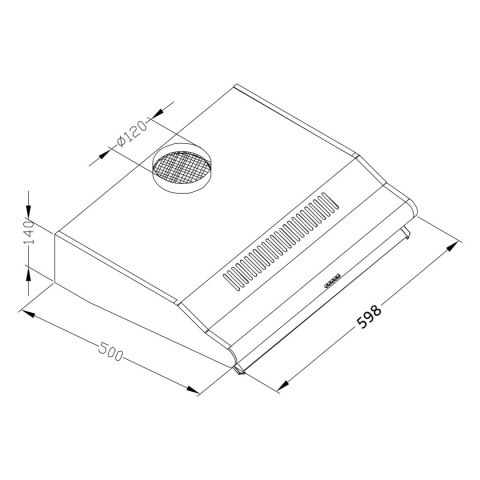 Okap kuchenny podszafkowy - pochłaniacz 60 cm Berdsen BE-10-A biały Okap kuchenny podszafkowy - pochłaniacz 60 cm Berdsen BE-10-A biały