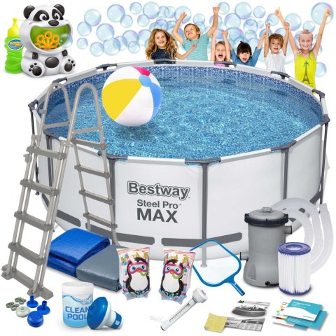 Basen ogrodowy stelażowy 366 x 122 cm 18w1 Bestway 56420 + maszynka do baniek GRATIS Basen ogrodowy stelażowy 366 x 122 cm 18w1 Bestway 56420 + maszynka do baniek GRATIS