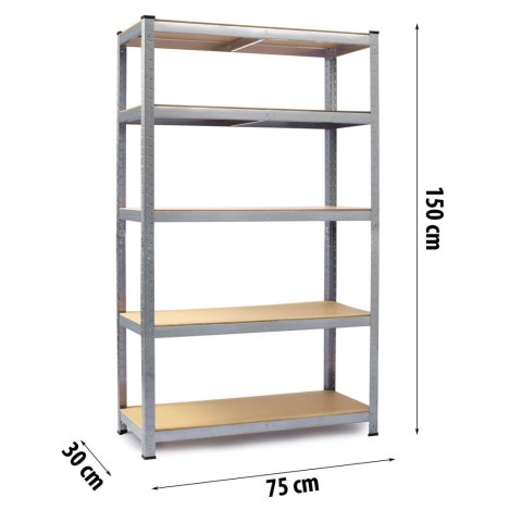 Regał metalowy magazynowy 150 x 75 x 30 cm Humberg 4840 Regał metalowy magazynowy 150 x 75 x 30 cm Humberg 4840