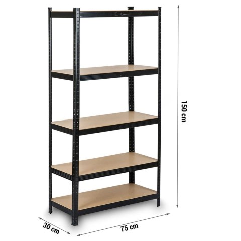 Regał metalowy magazynowy 150 x 75 x 30 cm Humberg HR-811 czarny Regał metalowy magazynowy 150 x 75 x 30 cm Humberg HR-811 czarny