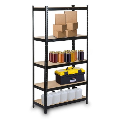 Regał metalowy magazynowy 150 x 75 x 30 cm Humberg HR-811 czarny Regał metalowy magazynowy 150 x 75 x 30 cm Humberg HR-811 czarny