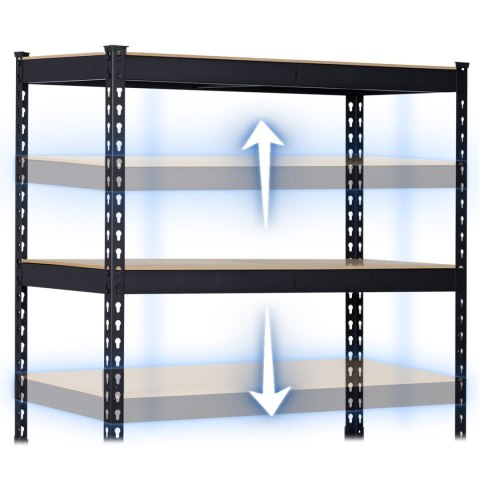 Regał metalowy magazynowy 183 x 90 x 45 cm Humberg HR-700 czarny Regał metalowy magazynowy 183 x 90 x 45 cm Humberg HR-700 czarny