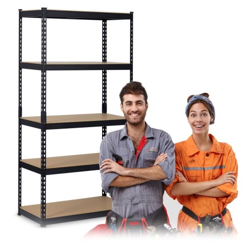 Regał metalowy magazynowy 183 x 90 x 45 cm Humberg HR-700 czarny Regał metalowy magazynowy 183 x 90 x 45 cm Humberg HR-700 czarny