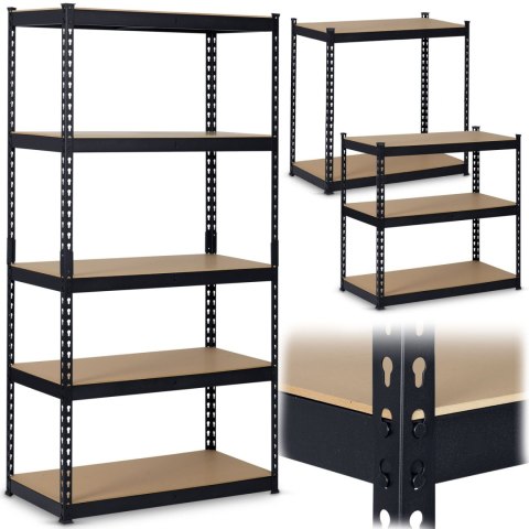Regał metalowy magazynowy 183 x 90 x 45 cm Humberg HR-700 czarny Regał metalowy magazynowy 183 x 90 x 45 cm Humberg HR-700 czarny