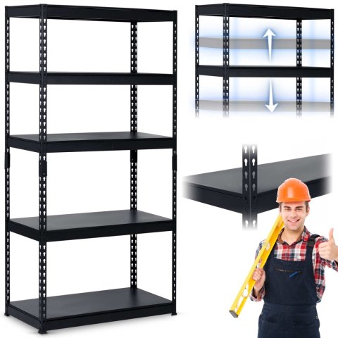 Regał metalowy magazynowy 183 x 90 x 45 cm Humberg HR-700 czarny Regał metalowy magazynowy 183 x 90 x 45 cm Humberg HR-700 czarny