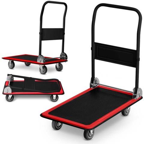 Wózek transportowy platformowy HM-505 czarno-czerwony Wózek transportowy platformowy HM-505 czarno-czerwony