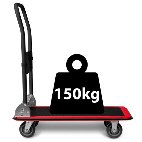 Wózek transportowy platformowy HM-505 czarno-czerwony Wózek transportowy platformowy HM-505 czarno-czerwony