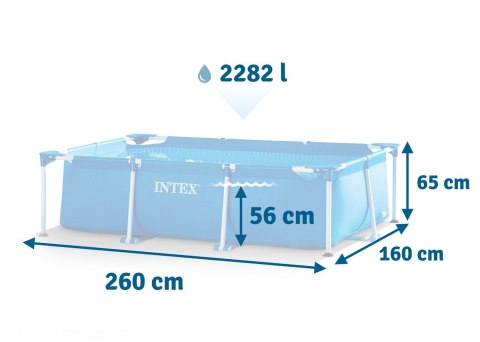 Basen ogrodowy stelażowy 260 x 160 x 65 cm 2w1 INTEX 28271 Basen ogrodowy stelażowy 260 x 160 x 65 cm 2w1 INTEX 28271
