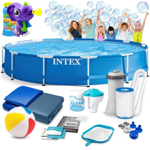 Basen ogrodowy stelażowy 366 x 76 cm 16w1 INTEX 28212 + maszynka do baniek GRATIS Basen ogrodowy stelażowy 366 x 76 cm 16w1 INTEX 28212 + maszynka do baniek GRATIS