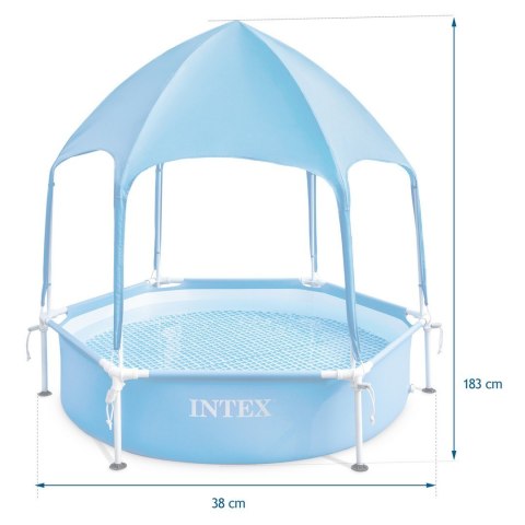 Basen stelażowy dla dzieci z daszkiem 183 x 38 cm INTEX 28209 Basen stelażowy dla dzieci z daszkiem 183 x 38 cm INTEX 28209