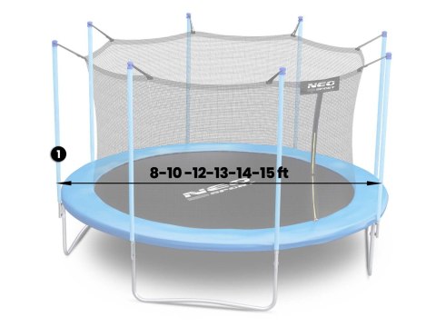 Słupek dolny do trampoliny z siatką zewnętrzną i wewnętrzną 8-15 ft niebieski Neo-Sport Słupek dolny do trampoliny z siatką zewnętrzną i wewnętrzną 8-15 ft niebieski Neo-Sport