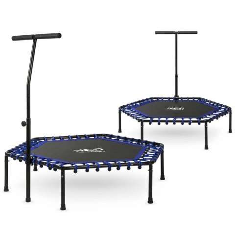 Trampolina fitness z uchwytem 127 cm Neo-Sport - sześciokątna niebieska Trampolina fitness z uchwytem 127 cm Neo-Sport - sześciokątna niebieska