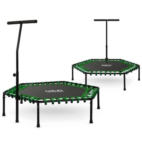 Trampolina fitness z uchwytem 127 cm Neo-Sport - sześciokątna zielona Trampolina fitness z uchwytem 127 cm Neo-Sport - sześciokątna zielona
