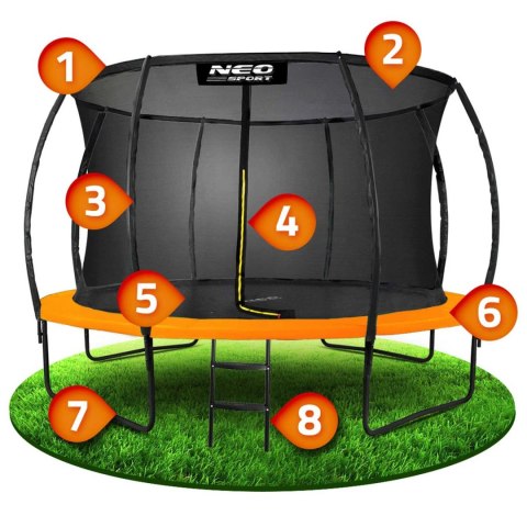 Trampolina ogrodowa profilowana 12ft/374cm z siatką wewnętrzną Neo-Sport Trampolina ogrodowa profilowana 12ft/374cm z siatką wewnętrzną Neo-Sport