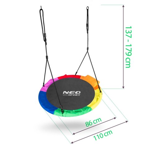 Huśtawka bocianie gniazdo Swingo XXL wielokolorowa 110 cm Huśtawka bocianie gniazdo Swingo XXL wielokolorowa 110 cm