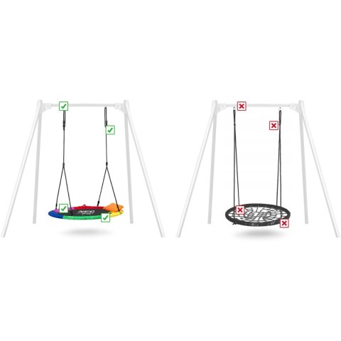 Huśtawka bocianie gniazdo Swingo XXL wielokolorowa 110 cm Huśtawka bocianie gniazdo Swingo XXL wielokolorowa 110 cm