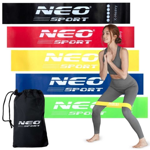 Zestaw taśma oporowych do ćwiczeń NS-959 Neo-Sport 5 szt Zestaw taśma oporowych do ćwiczeń NS-959 Neo-Sport 5 szt