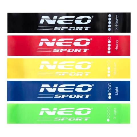 Zestaw taśma oporowych do ćwiczeń NS-959 Neo-Sport 5 szt Zestaw taśma oporowych do ćwiczeń NS-959 Neo-Sport 5 szt