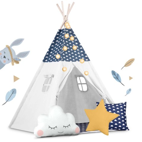 Namiot tipi dla dzieci ze światełkami Nukido - granatowy Namiot tipi dla dzieci ze światełkami Nukido - granatowy