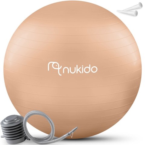 Piłka ciążowa do aerobiku 65 cm NS-951 beżowa Piłka ciążowa do aerobiku 65 cm NS-951 beżowa