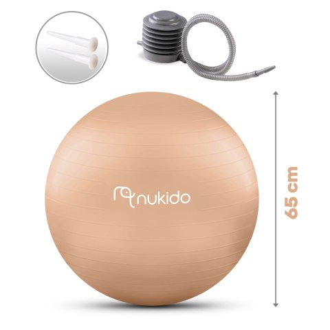 Piłka ciążowa do aerobiku 65 cm NS-951 beżowa Piłka ciążowa do aerobiku 65 cm NS-951 beżowa