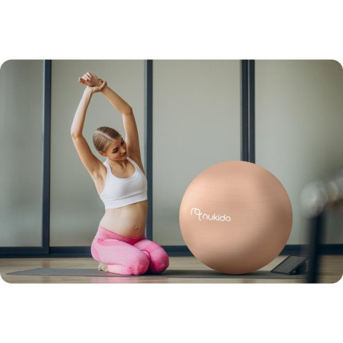 Piłka ciążowa do aerobiku 65 cm NS-951 beżowa Piłka ciążowa do aerobiku 65 cm NS-951 beżowa