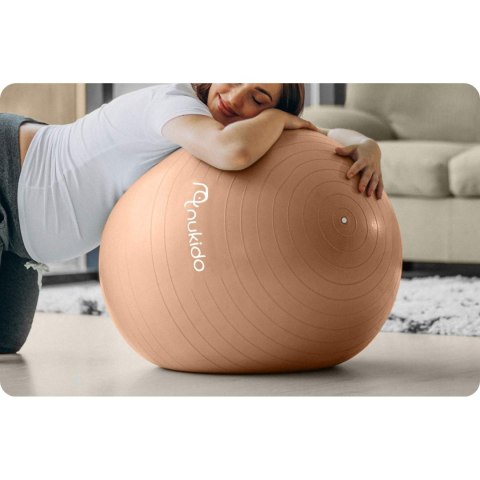Piłka ciążowa do aerobiku 65 cm NS-951 beżowa Piłka ciążowa do aerobiku 65 cm NS-951 beżowa