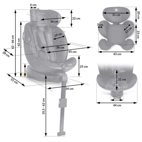 Fotelik samochodowy Nukido Aero Line czarny 0-36 kg ISOFIX Fotelik samochodowy Nukido Aero Line czarny 0-36 kg ISOFIX