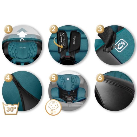Fotelik samochodowy Nukido Prestige Line czarno-niebieski 0-36 kg ISOFIX Fotelik samochodowy Nukido Prestige Line czarno-niebieski 0-36 kg ISOFIX
