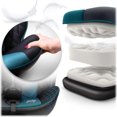 Fotelik samochodowy Nukido Prestige Line czarno-niebieski 0-36 kg ISOFIX Fotelik samochodowy Nukido Prestige Line czarno-niebieski 0-36 kg ISOFIX