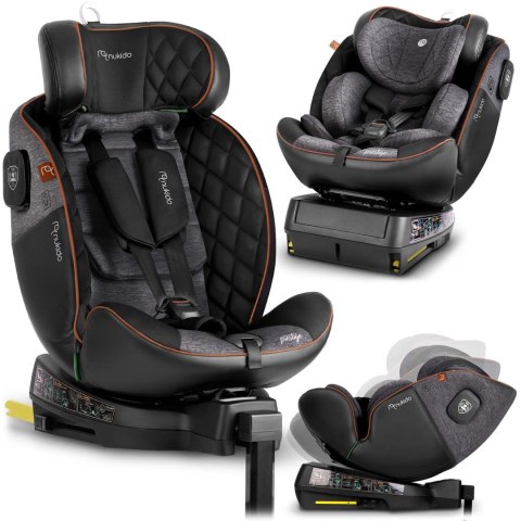 Fotelik samochodowy Nukido Prestige Line czarno-szary 0-36 kg ISOFIX Fotelik samochodowy Nukido Prestige Line czarno-szary 0-36 kg ISOFIX