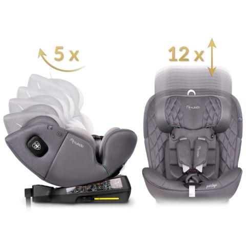 Fotelik samochodowy Nukido Prestige Line szary 0-36 kg ISOFIX Fotelik samochodowy Nukido Prestige Line szary 0-36 kg ISOFIX