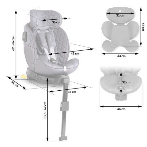 Fotelik samochodowy Nukido Prestige Line szary 0-36 kg ISOFIX Fotelik samochodowy Nukido Prestige Line szary 0-36 kg ISOFIX