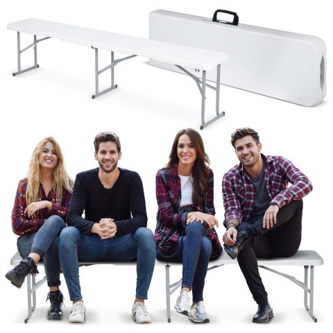 Ławka ogrodowa składana 180 cm Plonos biała Ławka ogrodowa składana 180 cm Plonos biała