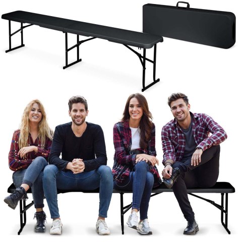 Ławka ogrodowa składana 180 cm Plonos czarna Ławka ogrodowa składana 180 cm Plonos czarna