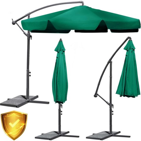 Parasol ogrodowy składany 6 segmentów zielony 350cm Parasol ogrodowy składany 6 segmentów zielony 350cm