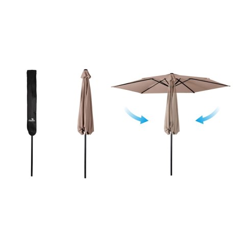 Parasol ogrodowy składany 6 segmentowy 300 cm z pokrowcem Plonos PL-884 Parasol ogrodowy składany 6 segmentowy 300 cm z pokrowcem Plonos PL-884