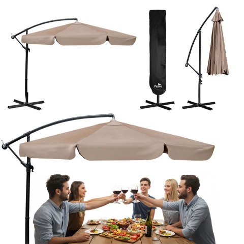 Parasol ogrodowy składany 6 segmentowy 350 cm z pokrowcem Plonos PL-880 Parasol ogrodowy składany 6 segmentowy 350 cm z pokrowcem Plonos PL-880