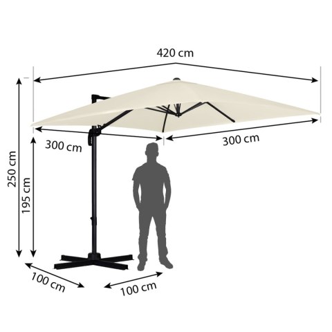 Parasol ogrodowy składany 8 segmentowy 420 cm z pokrowcem Plonos PL-883 Parasol ogrodowy składany 8 segmentowy 420 cm z pokrowcem Plonos PL-883