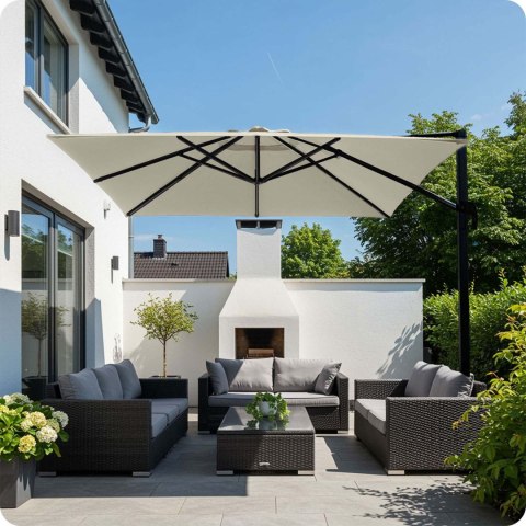 Parasol ogrodowy składany 8 segmentowy 420 cm z pokrowcem Plonos PL-883 Parasol ogrodowy składany 8 segmentowy 420 cm z pokrowcem Plonos PL-883