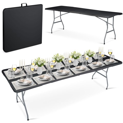 Stół ogrodowy składany 244 cm Plonos czarny Stół ogrodowy składany 244 cm Plonos czarny