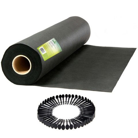 Agrotkanina ogrodowa 1,6 m x 50 m 90 g/m2 + 50 szpilek Plonos - czarna Agrotkanina ogrodowa 1,6 m x 50 m 90 g/m2 + 50 szpilek Plonos - czarna