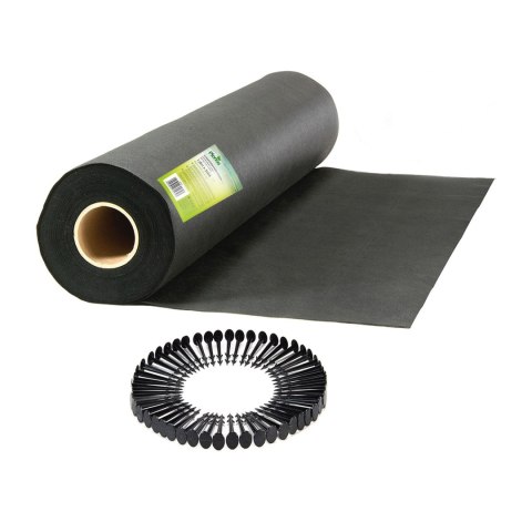 Agrotkanina ogrodowa 1,6 m x 50 m 90 g/m2 + 50 szpilek Plonos - czarna Agrotkanina ogrodowa 1,6 m x 50 m 90 g/m2 + 50 szpilek Plonos - czarna