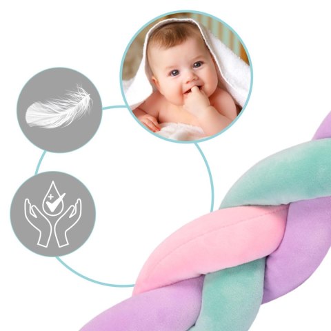 Otulacz do łóżeczka Ricokids 3m - miętowo-różowo-fioletowy Otulacz do łóżeczka Ricokids 3m - miętowo-różowo-fioletowy