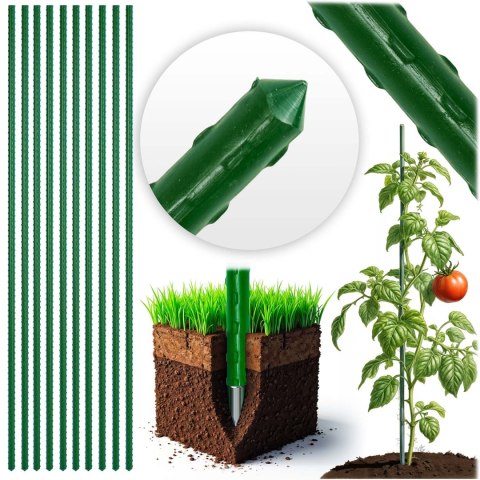 Tyczki do roślin 150 cm Plonos PL-940 zielone 10szt Tyczki do roślin 150 cm Plonos PL-940 zielone 10szt